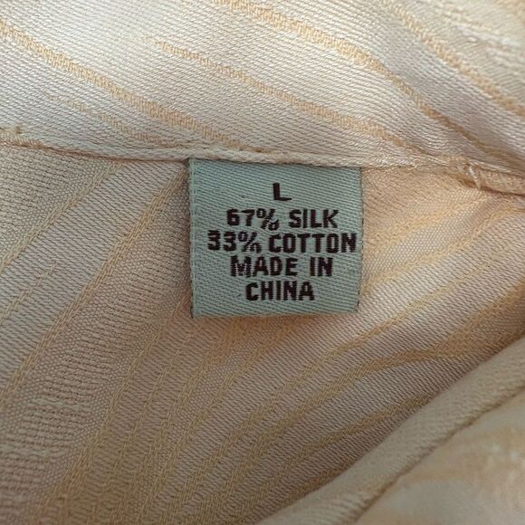 Tommy Bahama Silk Blend Yellow Button Down Size L - Picture 2 of 4